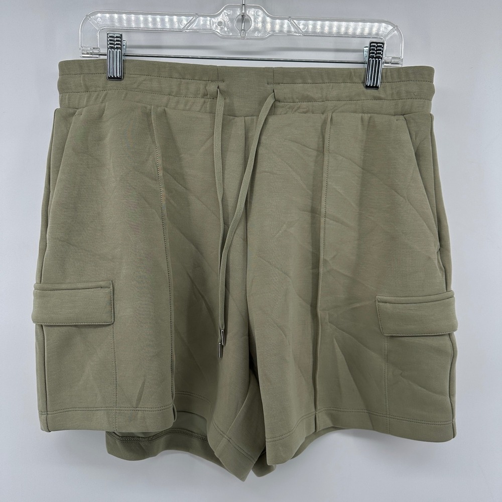 CALIA Sandwash Scuba High-Rise Cargo Shorts Ground Fennel Green WAX15207 Wmn XXL
